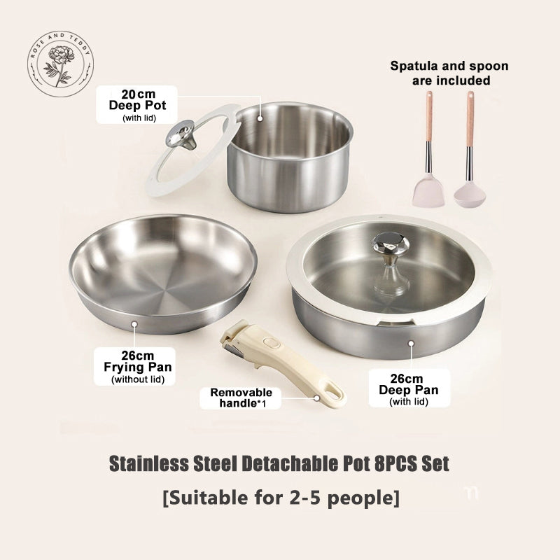 Premium 8-Piece Stainless Steel Cookware Set