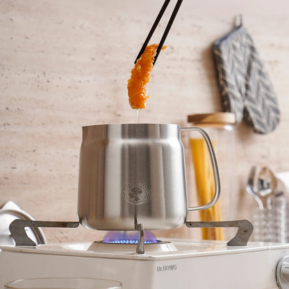 Rose and Stainless Steel Fryer showing sea food being fried